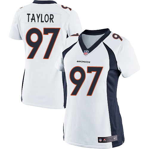 Women's Limited Phil Taylor Nike Jersey White Road - #97 NFL Denver Broncos